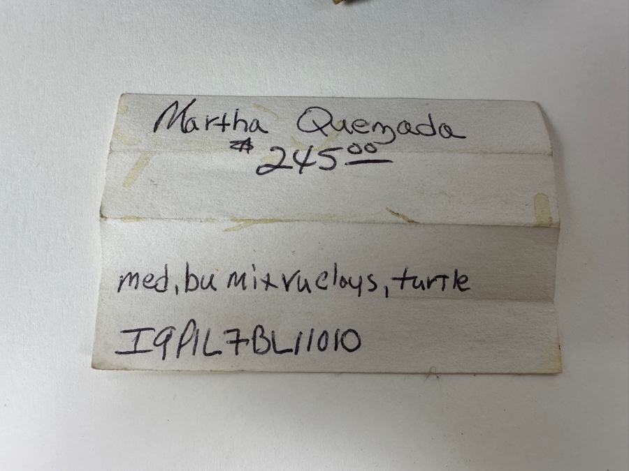 Just Added - Martha M De Quezada Mata Ortiz Turtle Effigy Pottery 8W X 7.5H [Photo 12]