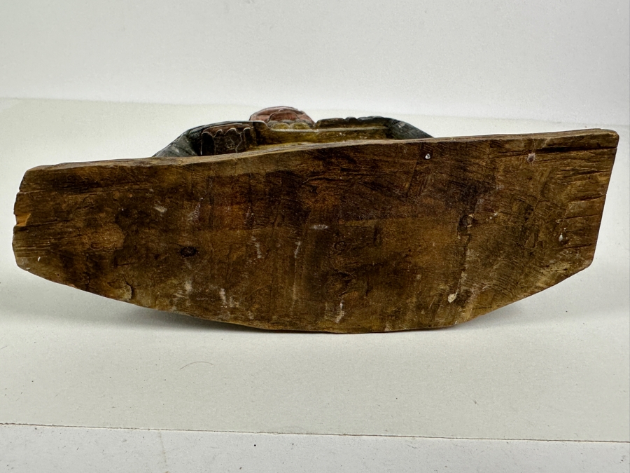 Just Added - Vintage Carved Wooden Polychrome Santo 8W X 17H [Photo 7]