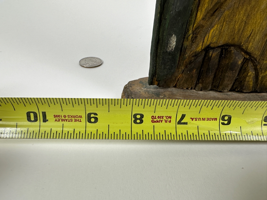 Just Added - Vintage Carved Wooden Polychrome Santo 8W X 17H [Photo 8]