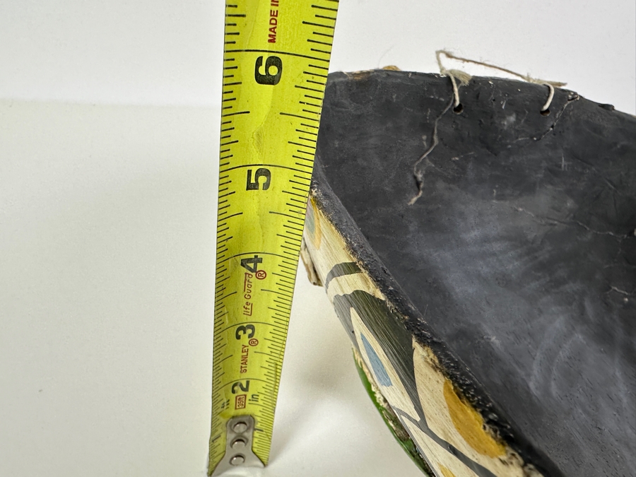 Just Added - Old Hand Carved Wooden Polychrome Indonesian Mask With Monkey On Top 11W X 20L X 5D [Photo 10]