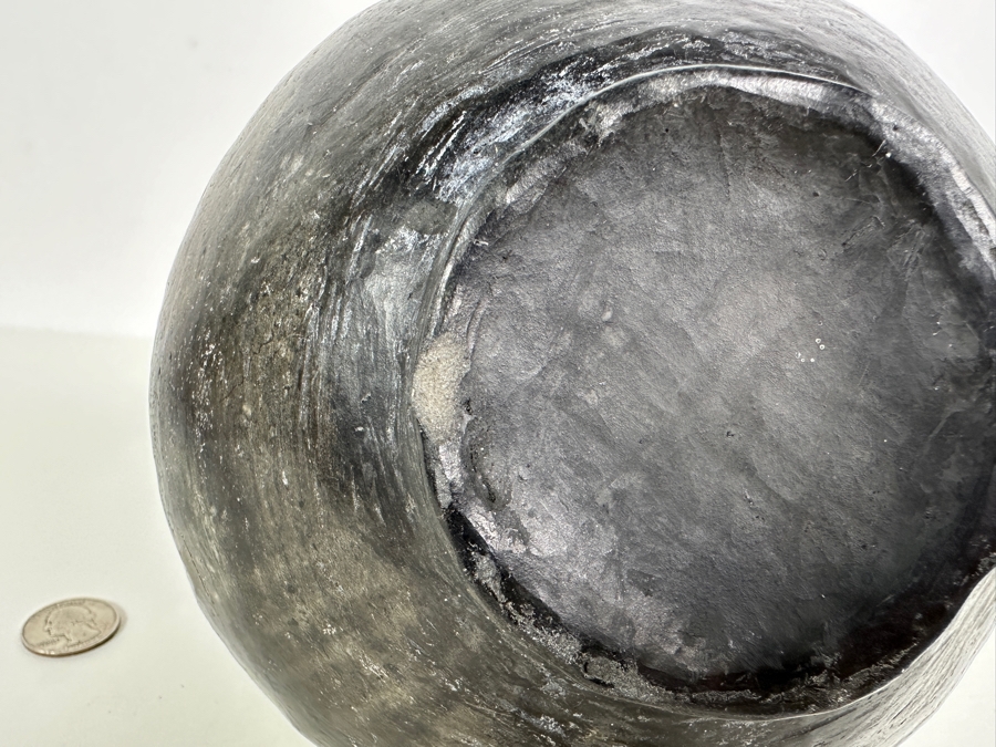 Just Added - Old Black Clay Navajo Wedding Pot With 14 Protuberances Artist Unknown 7W X 10H [Photo 6]