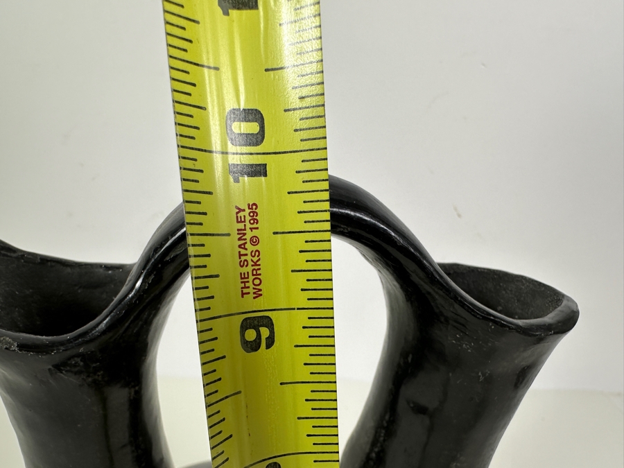 Just Added - Old Black Clay Navajo Wedding Pot With 14 Protuberances Artist Unknown 7W X 10H [Photo 7]