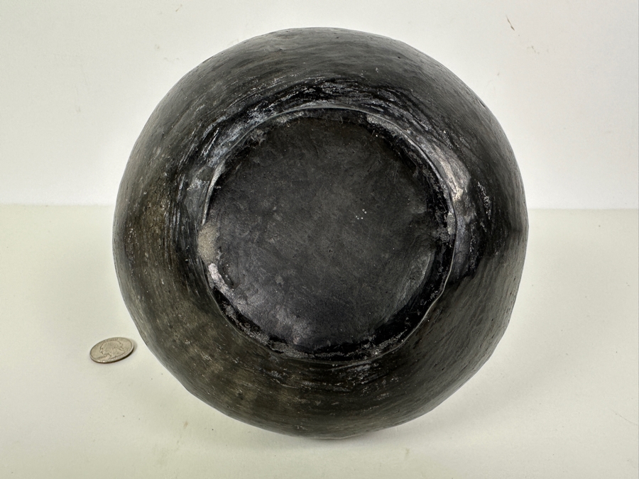 Just Added - Old Black Clay Navajo Wedding Pot With 14 Protuberances Artist Unknown 7W X 10H [Photo 5]