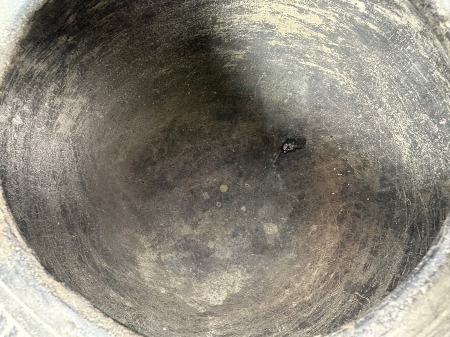 Just Added - Archaeological Incised Pot Black Fired Clay Very Old Museum Piece 9W X 5.5H [Photo 6]