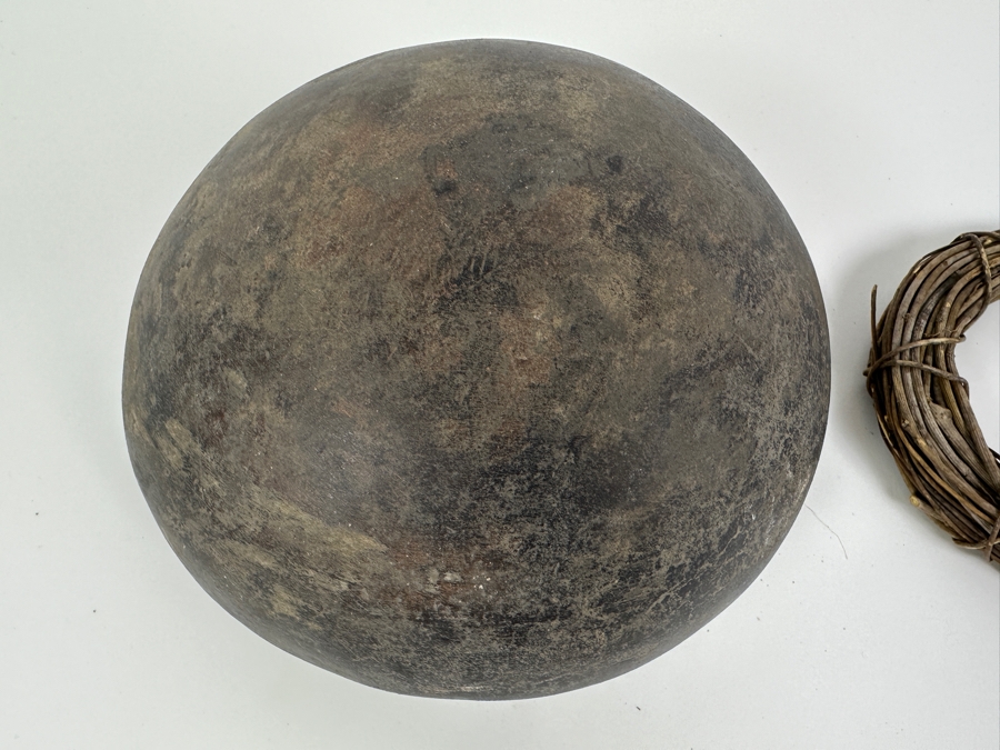 Just Added - Archaeological Incised Pot Black Fired Clay Very Old Museum Piece 9W X 5.5H [Photo 11]