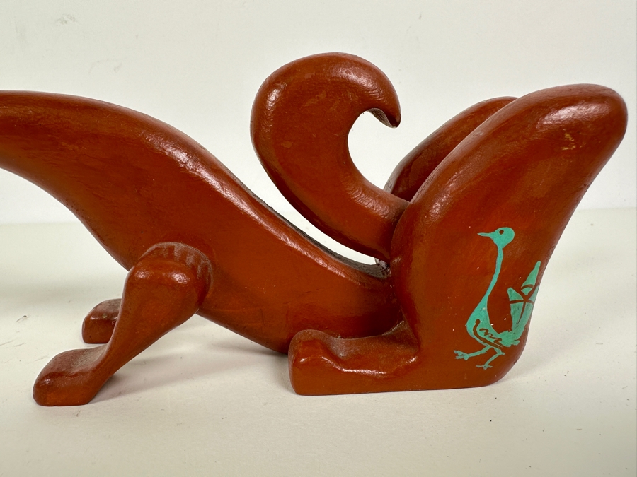 Just Added - Carved Hand Painted Wooden Dragon Figurine 14L X 3.5H [Photo 3]