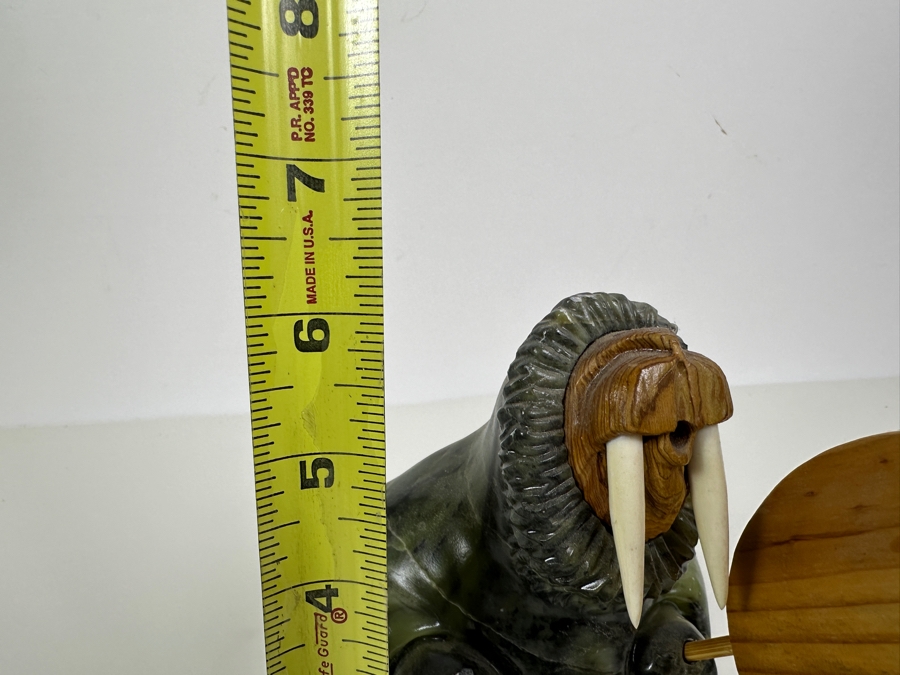 Just Added - Vintage Inuit Eskimo Soapstone Walrus Carving 6'H Originally Retailed For $179 [Photo 10]