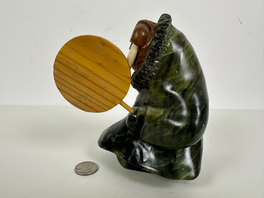 Just Added - Vintage Inuit Eskimo Soapstone Walrus Carving 6'H Originally Retailed For $179 [Photo 6]