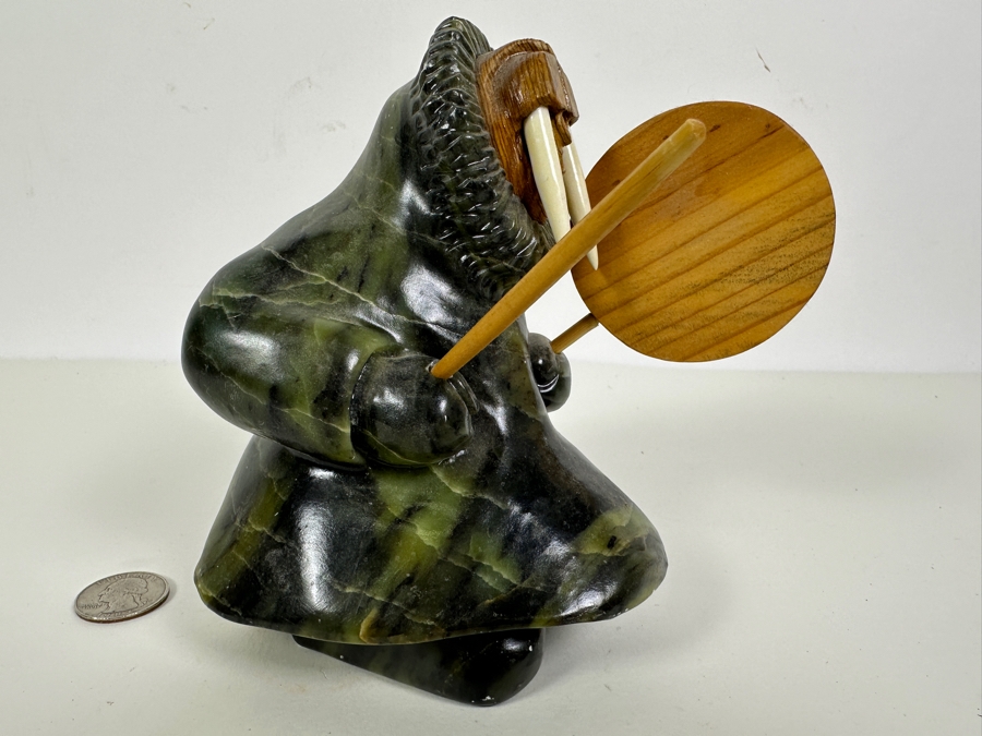 Just Added - Vintage Inuit Eskimo Soapstone Walrus Carving 6'H Originally Retailed For $179 [Photo 8]
