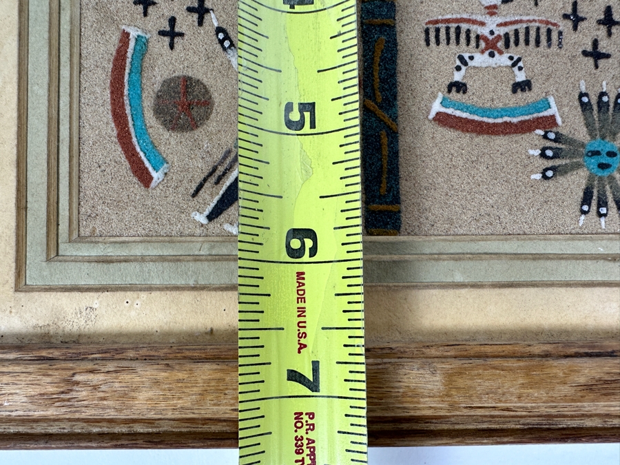 Just Added - Pair Of Sand Paintings: Sun Creation By Keedah & Coyote Stealing Fire By Nez 6 X 6 [Photo 7]