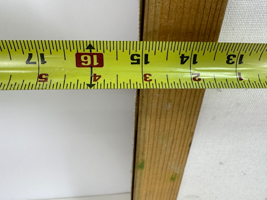 Just Added - Original Acrylic Painting On Canvas Of A Kachina And Pottery By S. Yellowhair 1976 15 X 30 Along With Matching Gray Wolf Kachina Doll Artist Signed Underneath [Photo 11]