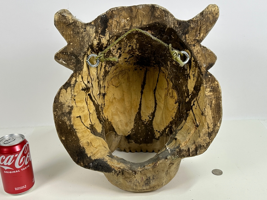 Just Added - Impressive Large Carved Wooden Lion Jaguar Head 13W X 13D X 12H [Photo 8]