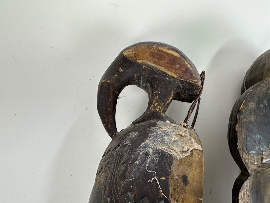 Just Added - Set Of Three Carved Wooden African Masks [Photo 8]