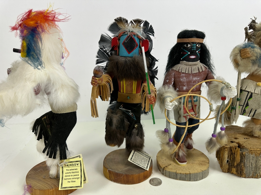 Lot of (4) Kachina Dolls Including 'Rainbow', 'Chasing Star' and 'Hoop Dancer' 12'H [Photo 6]