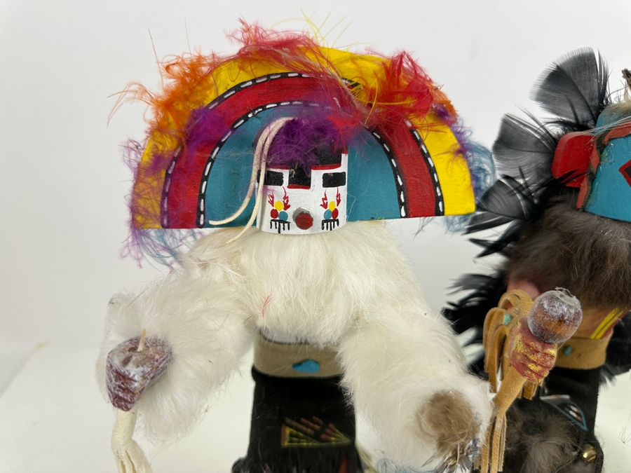 Lot of (4) Kachina Dolls Including 'Rainbow', 'Chasing Star' and 'Hoop Dancer' 12'H [Photo 2]