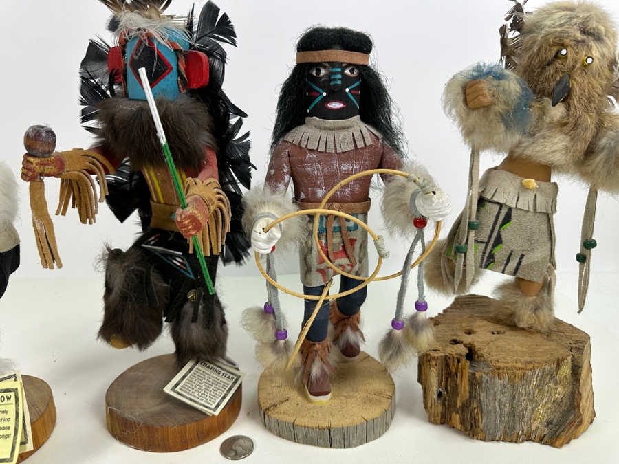 Lot of (4) Kachina Dolls Including 'Rainbow', 'Chasing Star' and 'Hoop Dancer' 12'H [Photo 9]