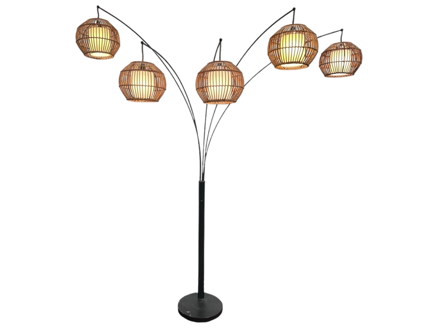 Just Added - Artiva 'Bali' Handcrafted Rattan Arched Floor Lamp 88'H X 48'D