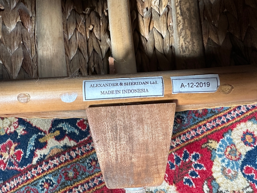 Just Added - Pair Of Drum Side Tables With Glass Tops By Alexander & Sheridan Ltd 21W X 24.5H [Photo 2]