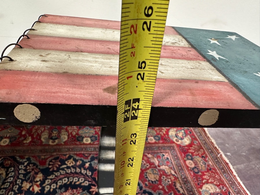 Just Added - Hand Painted Let Freedom Ring Chair 14W X 49H & Matching Side Table 12W X 8D X 24H [Photo 17]