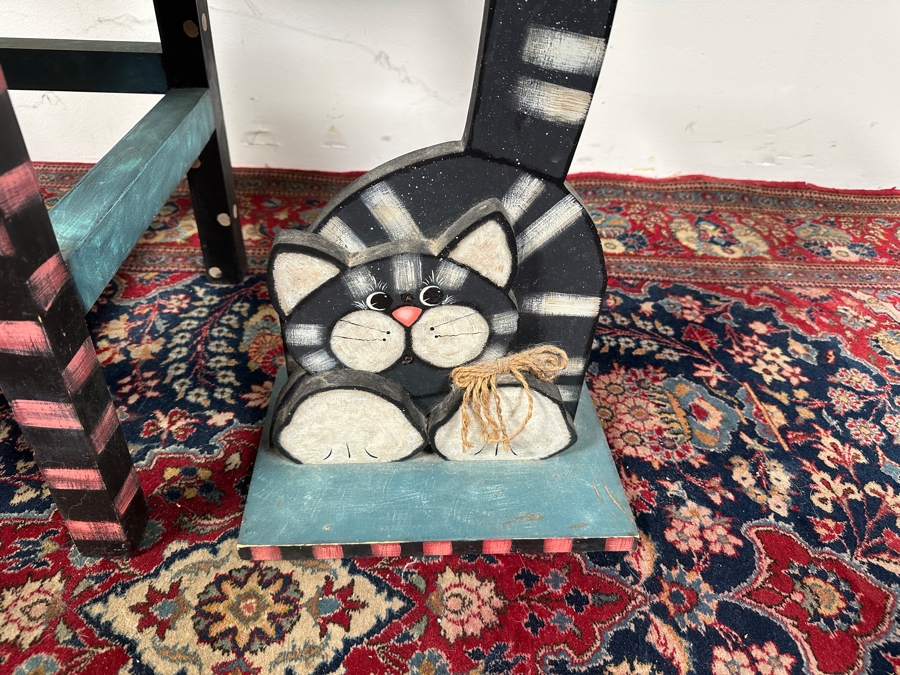 Just Added - Hand Painted Let Freedom Ring Chair 14W X 49H & Matching Side Table 12W X 8D X 24H [Photo 5]