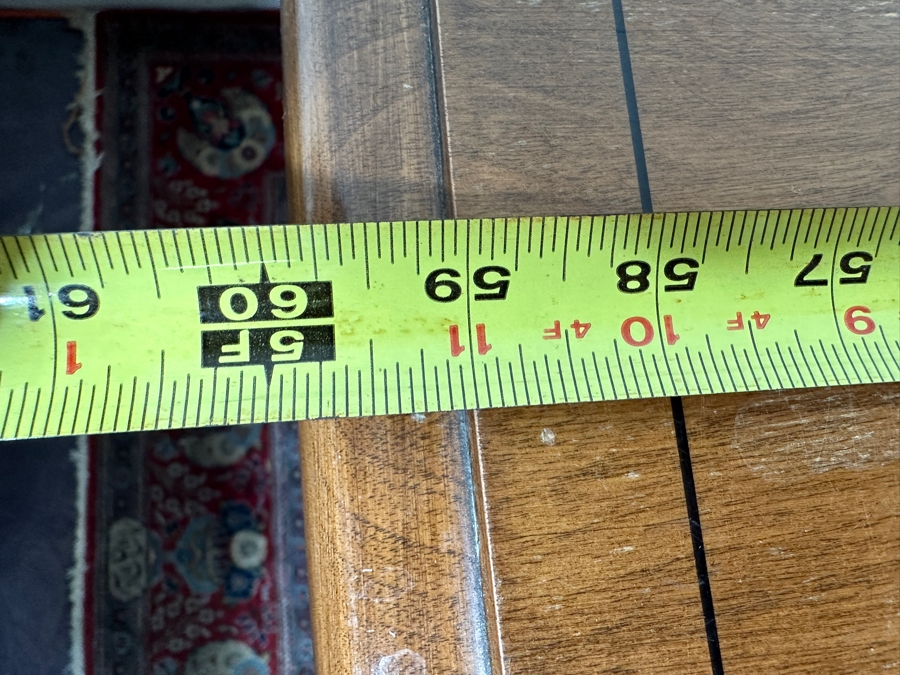 Just Added - Vintage Wooden Drop-Leaf Stenciled Table 60L X 22W X 29.5H (Each Leaf Extends Table 10') [Photo 7]