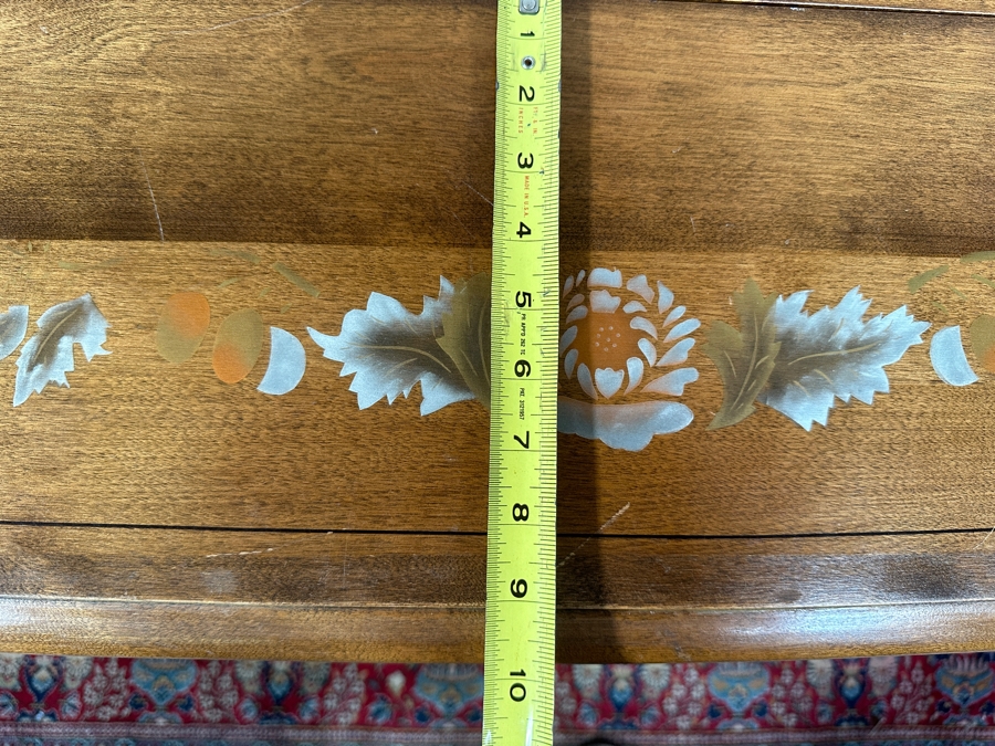 Just Added - Vintage Wooden Drop-Leaf Stenciled Table 60L X 22W X 29.5H (Each Leaf Extends Table 10') [Photo 8]