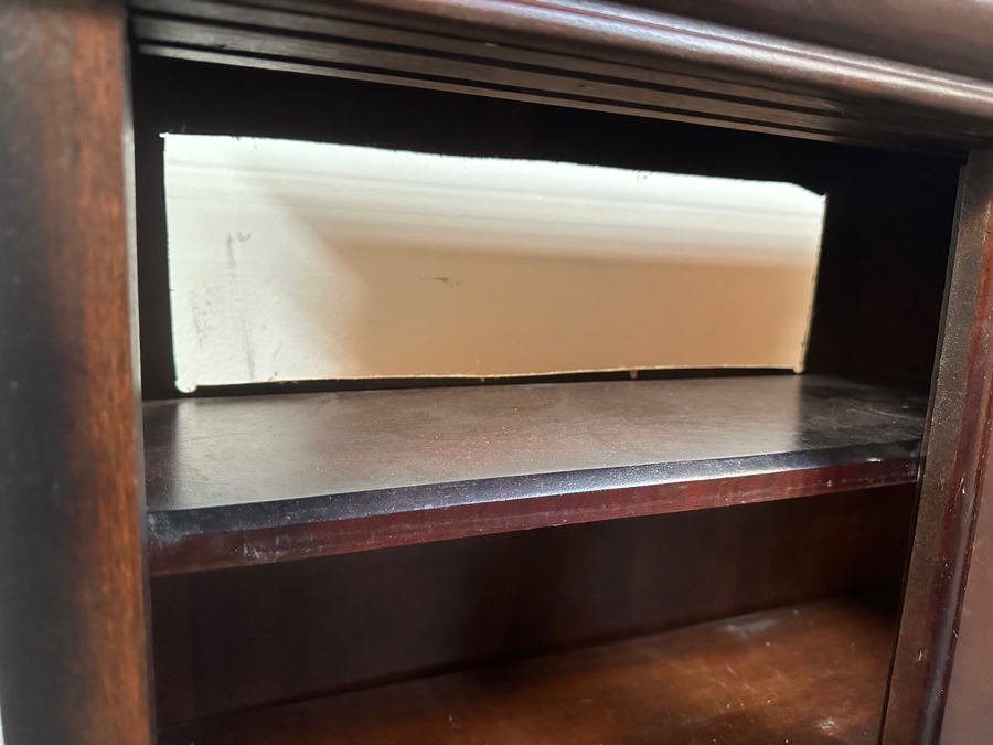 Just Added - Wooden Display Cabinet With Front Sliding Glass Doors 32.5W X 10D X 49H [Photo 3]