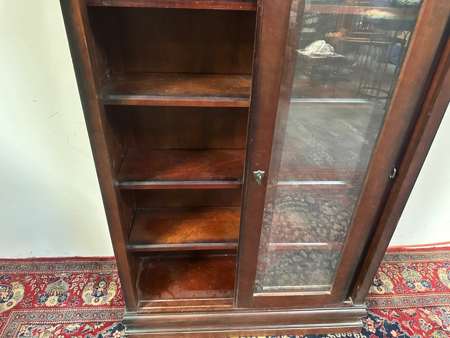 Just Added - Wooden Display Cabinet With Front Sliding Glass Doors 32.5W X 10D X 49H [Photo 4]