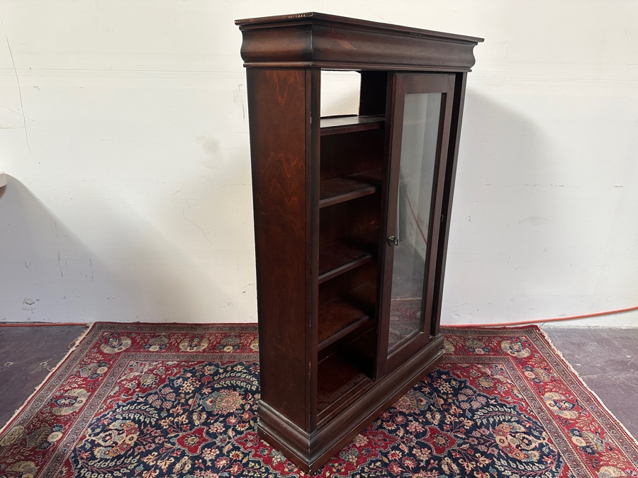 Just Added - Wooden Display Cabinet With Front Sliding Glass Doors 32.5W X 10D X 49H [Photo 5]
