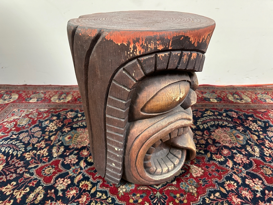 Just Added - Resin Tiki Side Table 15W X 20.5H [Photo 4]