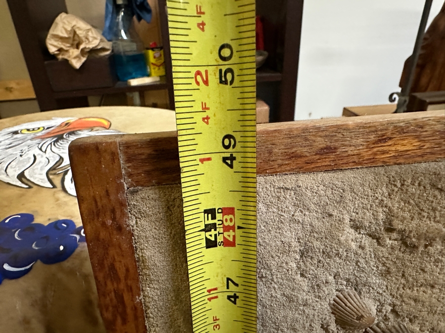 Just Added - Large Vintage Handmade Organic Seashell Starburst Sculpture On Board 49.5 X 49.5 [Photo 8]