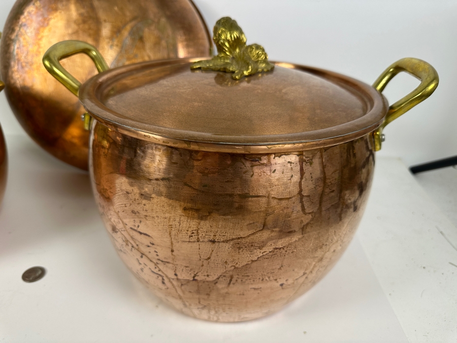 Just Added - Ruffoni Italian Copper Cookware - Pair Of Stockpots With Lids And Serving Frying Pan 13.5W Retails $1,500 [Photo 5]