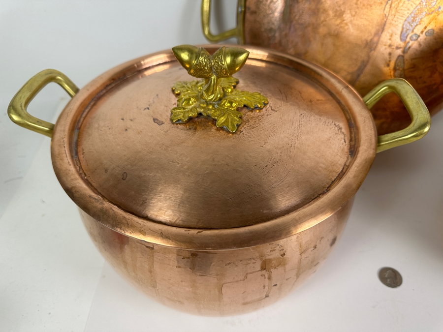 Just Added - Ruffoni Italian Copper Cookware - Pair Of Stockpots With Lids And Serving Frying Pan 13.5W Retails $1,500 [Photo 4]