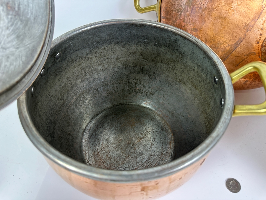 Just Added - Ruffoni Italian Copper Cookware - Pair Of Stockpots With Lids And Serving Frying Pan 13.5W Retails $1,500 [Photo 9]