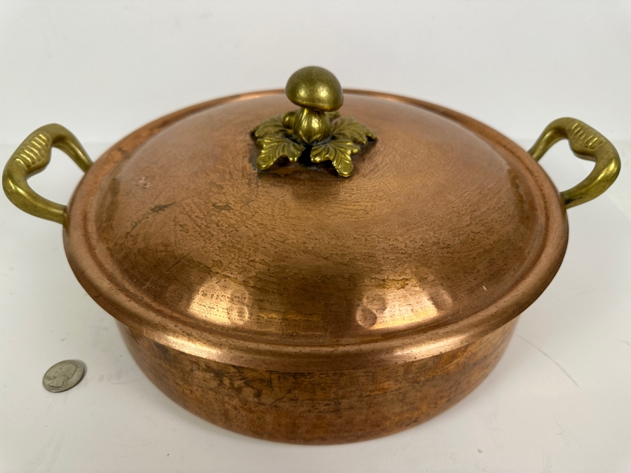Just Added - Cu Artigiana Italian Copper Pot With Lid 11.5W X 3.5H Retails $500+ [Photo 2]