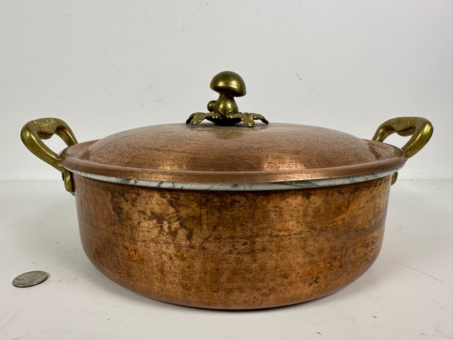 Just Added - Cu Artigiana Italian Copper Pot With Lid 11.5W X 3.5H Retails $500+ [Photo 3]