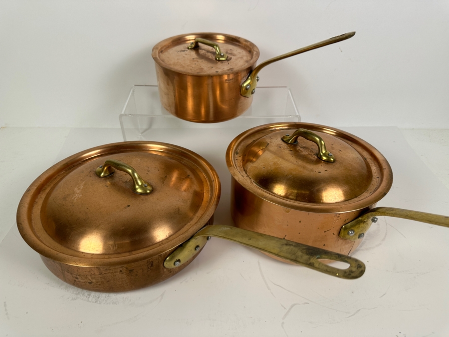 Just Added - Mauviel France Copper Cookware - 3 Pans With Lids - Retails Over $1,000 [Photo 3]