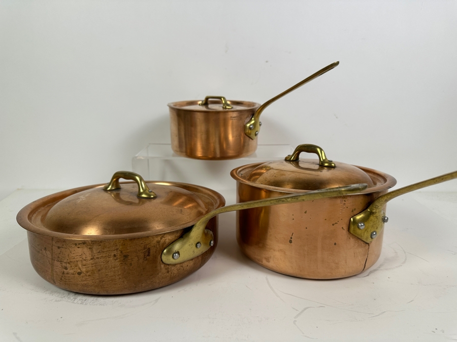 Just Added - Mauviel France Copper Cookware - 3 Pans With Lids - Retails Over $1,000 [Photo 4]
