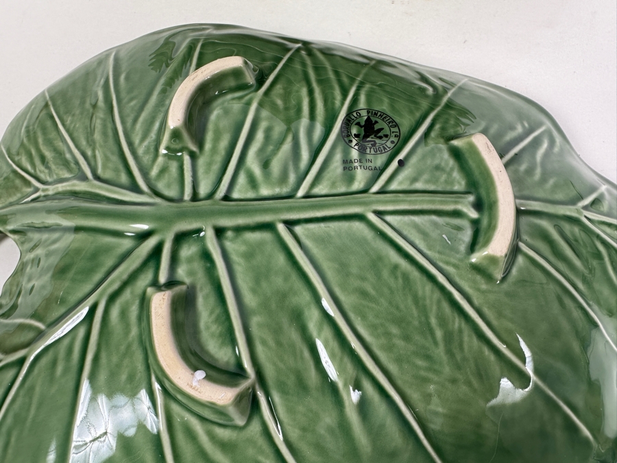 Just Added - (8) Bordallo Pinheiro Platters Sunflower Leaves Portugal 12 X 9 Retails $640 [Photo 5]