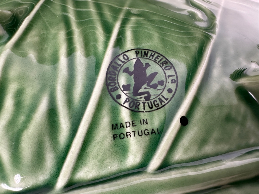 Just Added - (8) Bordallo Pinheiro Platters Sunflower Leaves Portugal 12 X 9 Retails $640 [Photo 6]