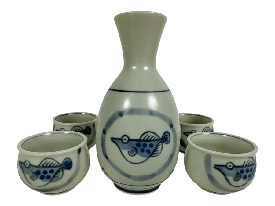 Just Added - Signed Japanese Porcelain Sake Set