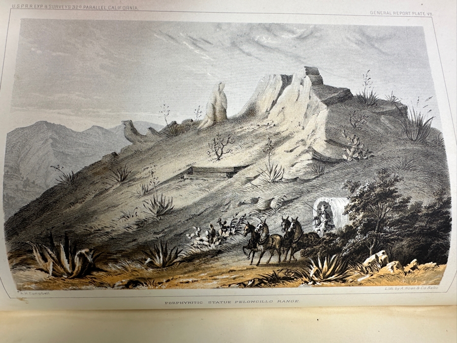 Just Added - Antique 1857 First Edition Book Reports Of Explorations And Surveys For A Railroad From The Mississippi River To The Pacific Ocean By The Secretary Of War From 1853-1856 Complete With Landscape & Botanical Plates And Maps Vol 7 [Photo 13]