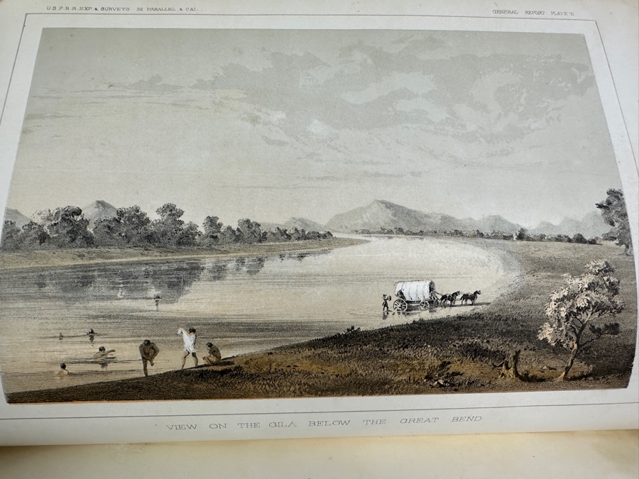 Just Added - Antique 1857 First Edition Book Reports Of Explorations And Surveys For A Railroad From The Mississippi River To The Pacific Ocean By The Secretary Of War From 1853-1856 Complete With Landscape & Botanical Plates And Maps Vol 7 [Photo 15]