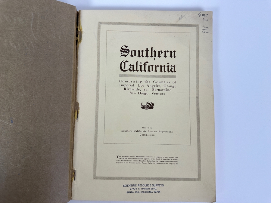Just Added - Antique 1914 Southern California Panama Expositions Commission Book [Photo 2]
