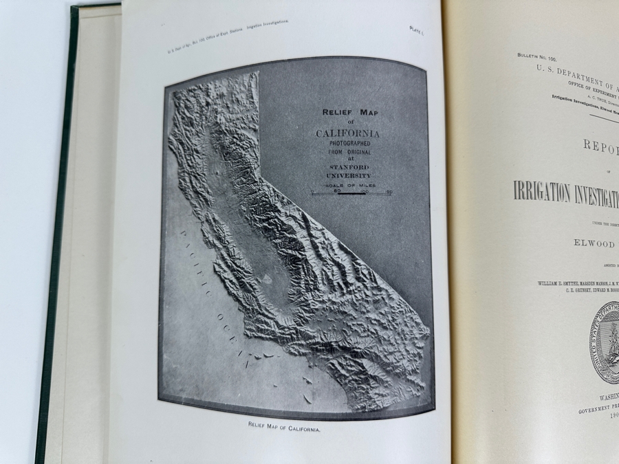 Just Added - Antique 1901 Hardcover Book Report Of Irrigation Investigations In California Office Of Experiment Stations Bulletin 100 U.S. Department Of Agriculture Estimate $150 [Photo 3]
