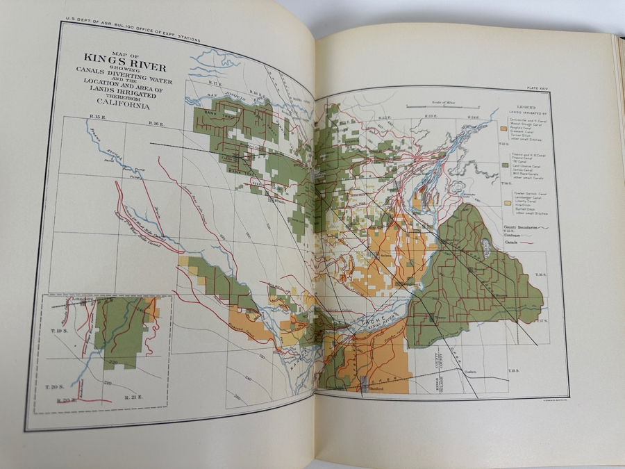 Just Added - Antique 1901 Hardcover Book Report Of Irrigation Investigations In California Office Of Experiment Stations Bulletin 100 U.S. Department Of Agriculture Estimate $150 [Photo 6]