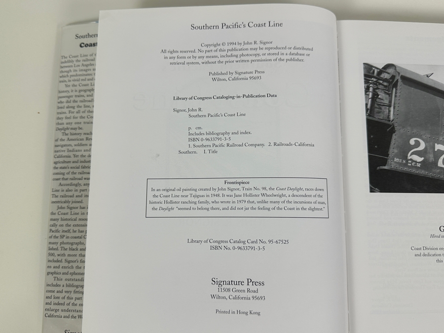 Just Added - First Edition Hardcover Book Southern Pacific's Coast Line By John R. Signor 1994 Estimate $50 [Photo 4]