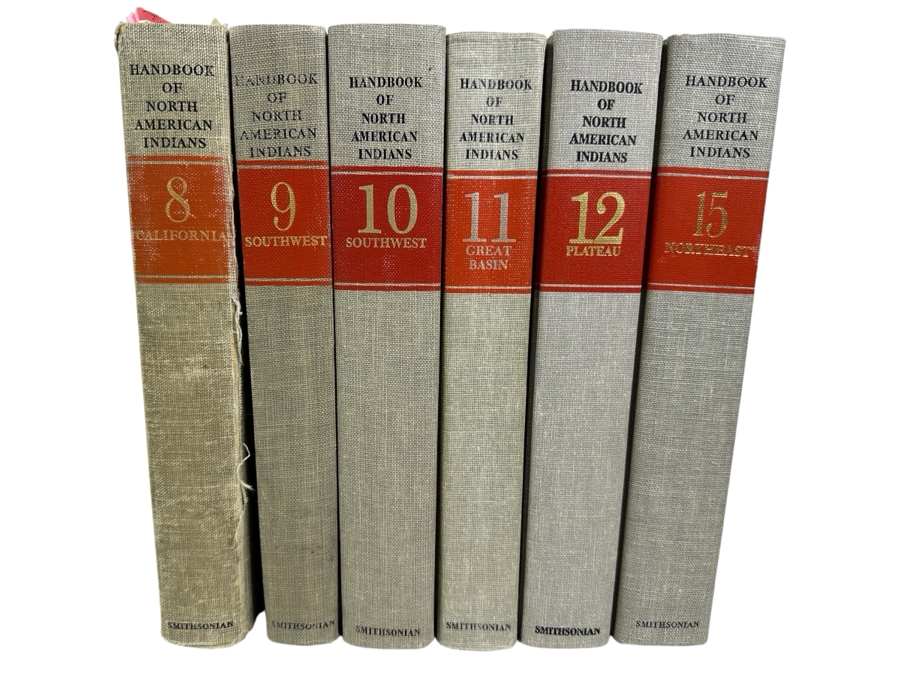 Just Added - Hardcover Smithsonian Institution Books 1978 Handbook Of North American Indians: Vol 8 California, Vol 9 & 10 Southwest, Vol 11 Great Basin, Vol 12 Plateau & Vol 15 Northeast [Photo 1]