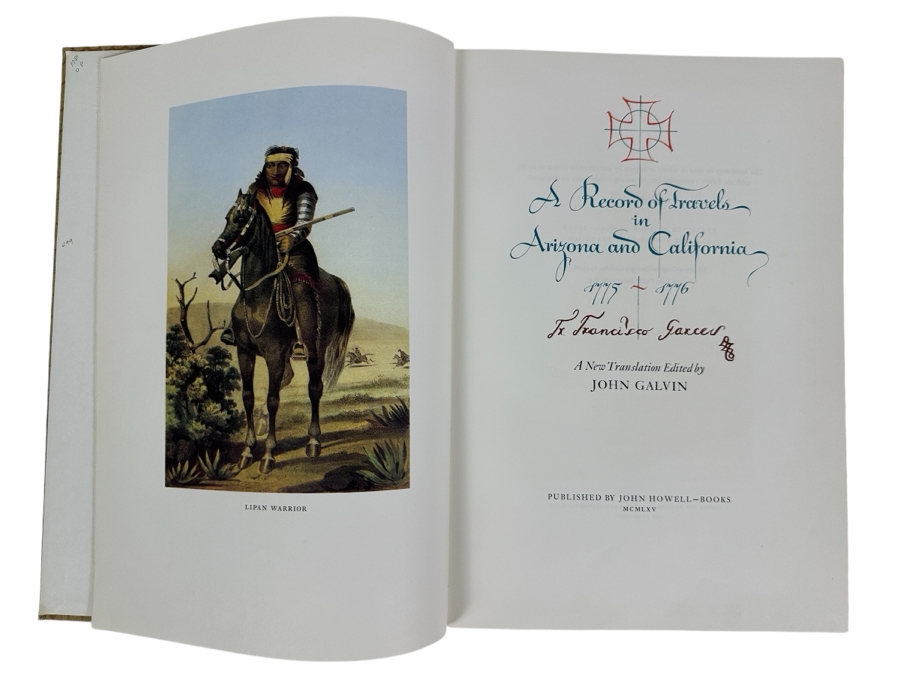 Just Added - Hardcover Limited Edition Book A Record Of Travels In Arizona And California 1775-1776 By Father Francisco Garces New Translation By John Galvin [Photo 1]