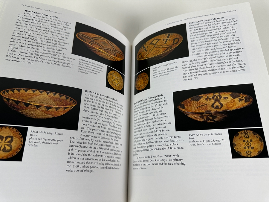 Just Added - Hardcover First Edition Book Southern California Luiseno Indian Baskets By Justin F. Farmer [Photo 6]